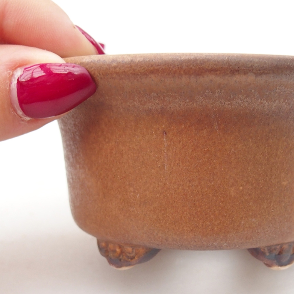 Bol à bonsaï en céramique 9 x 9 x 3,5 cm, brun