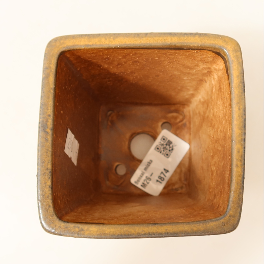 Pot à bonsaï en céramique 8,5 x 8,5 x 10,5 cm, couleur marron