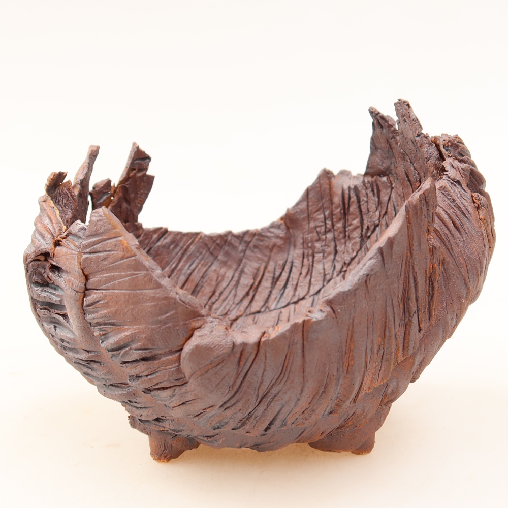 Coquille en céramique  10,5 x 9,5 x 8,5 cm, couleur marron