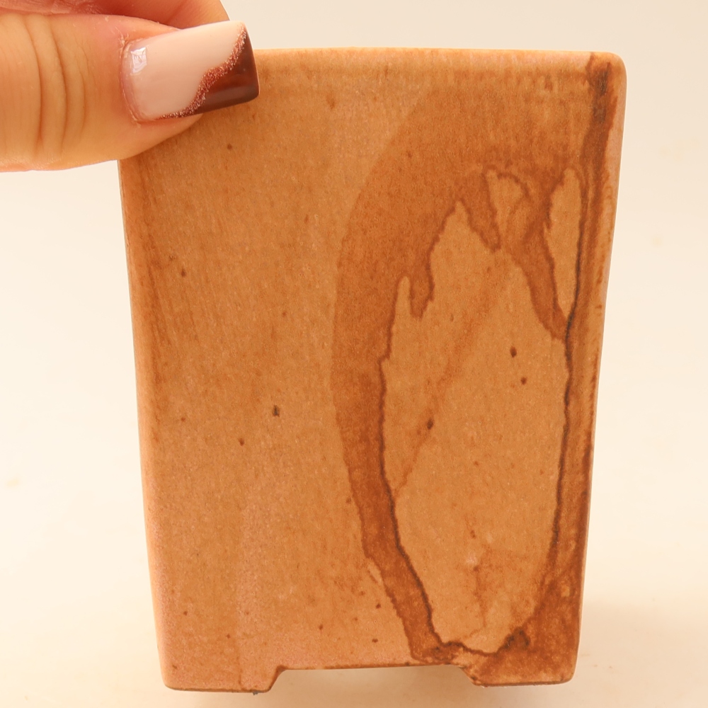 Pot à bonsaï en céramique 7,5 x 7,5 x 10 cm, couleur rose