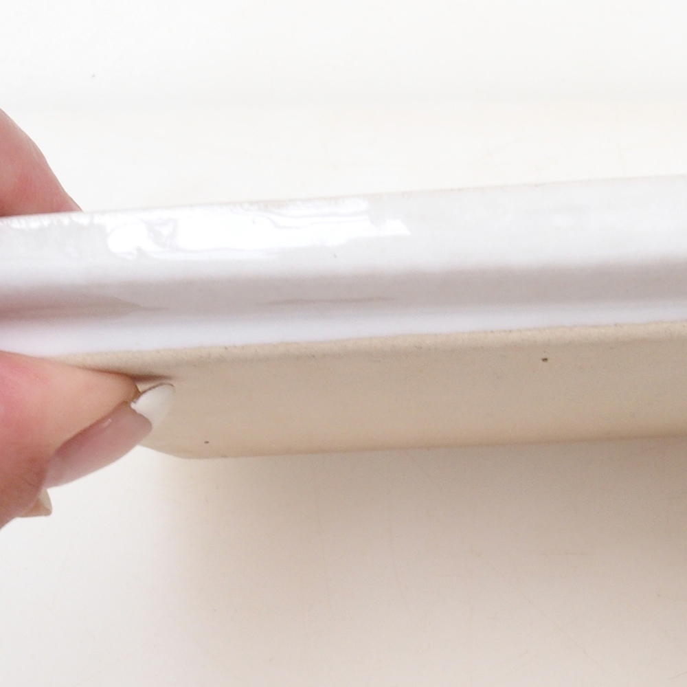 Soucoupe Bonsaï rectangle 22,5 x 17 x 1,5 cm - blanc