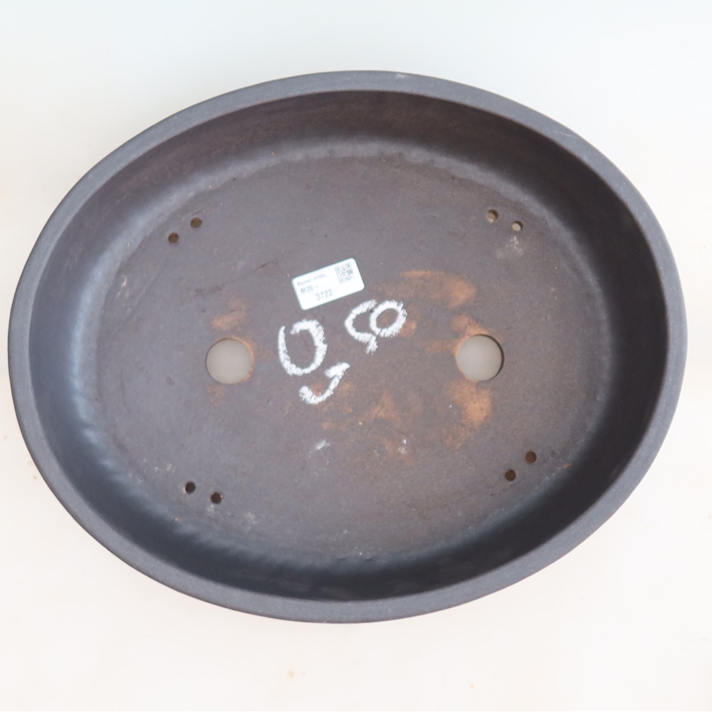 Pot à bonsaï en céramique 37,5 x 30,5 x 8 cm, couleur marron