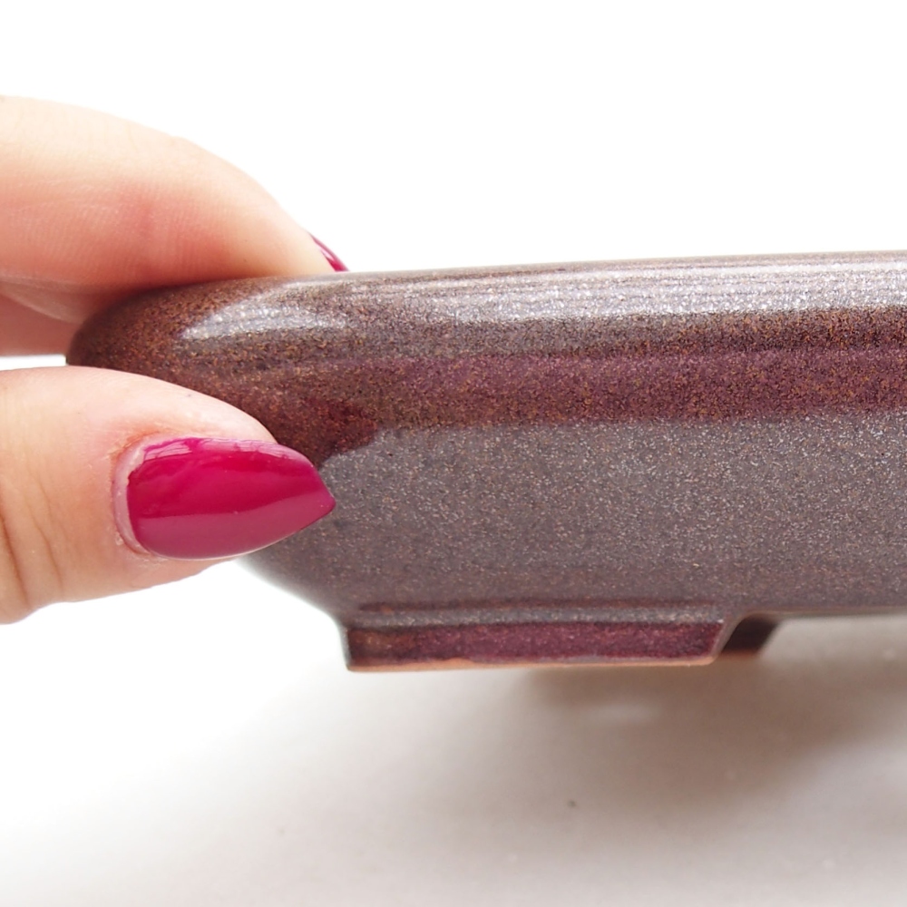 Bol à bonsaï en céramique 17 x 14 x 3,5 cm, brun