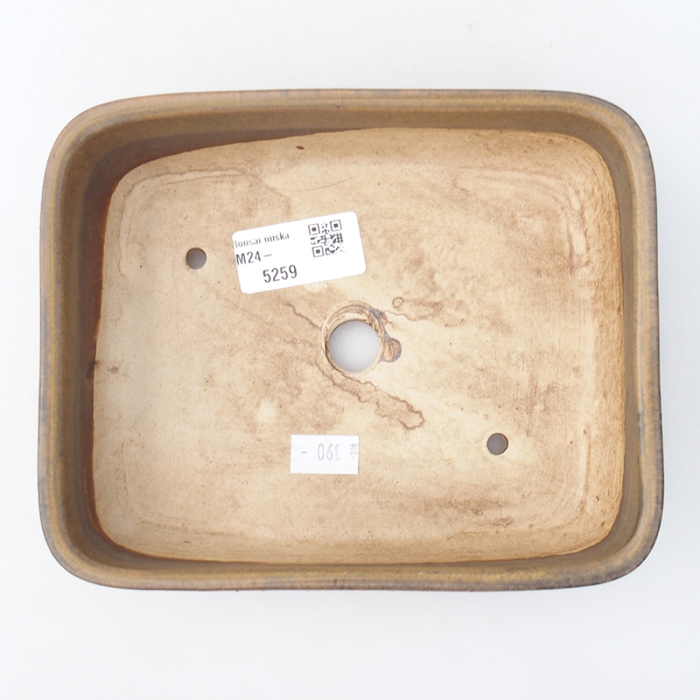 Bol à bonsaï en céramique 17,5 x 14 x 4,5 cm, brun