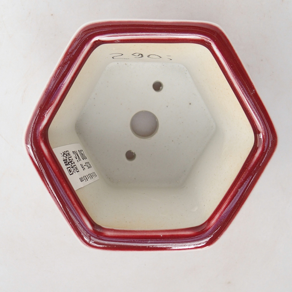 Bol à bonsaï en céramique 10,5 x 9,5 x 8,5 cm, couleur rouge