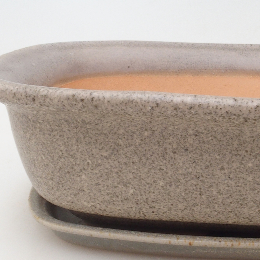 Bol bonsaï + soucoupe H08 - 25 x 19,5 x 6 cm - beige