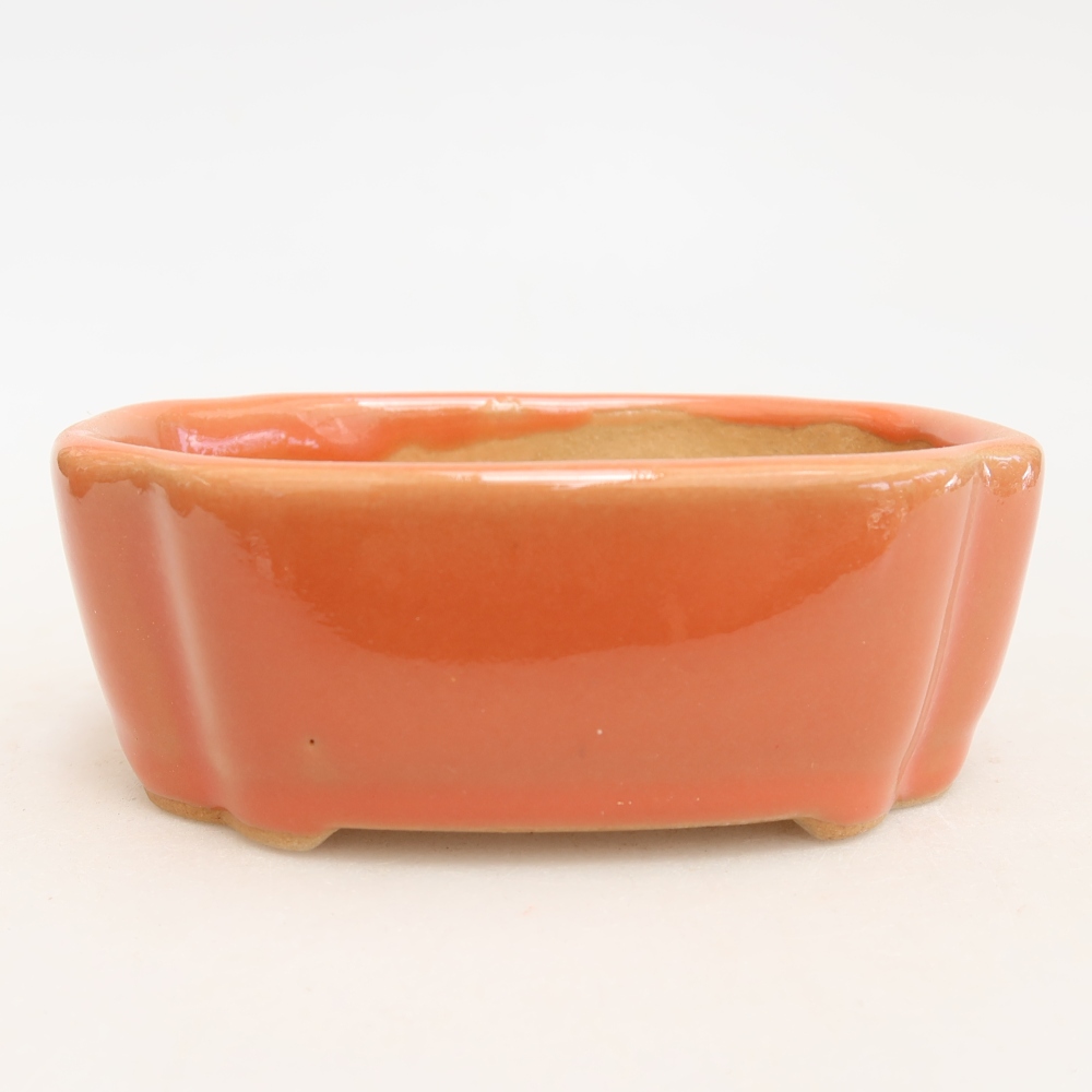 Pot à bonsaï en céramique 10,5 x 8 x 4 cm, couleur orange