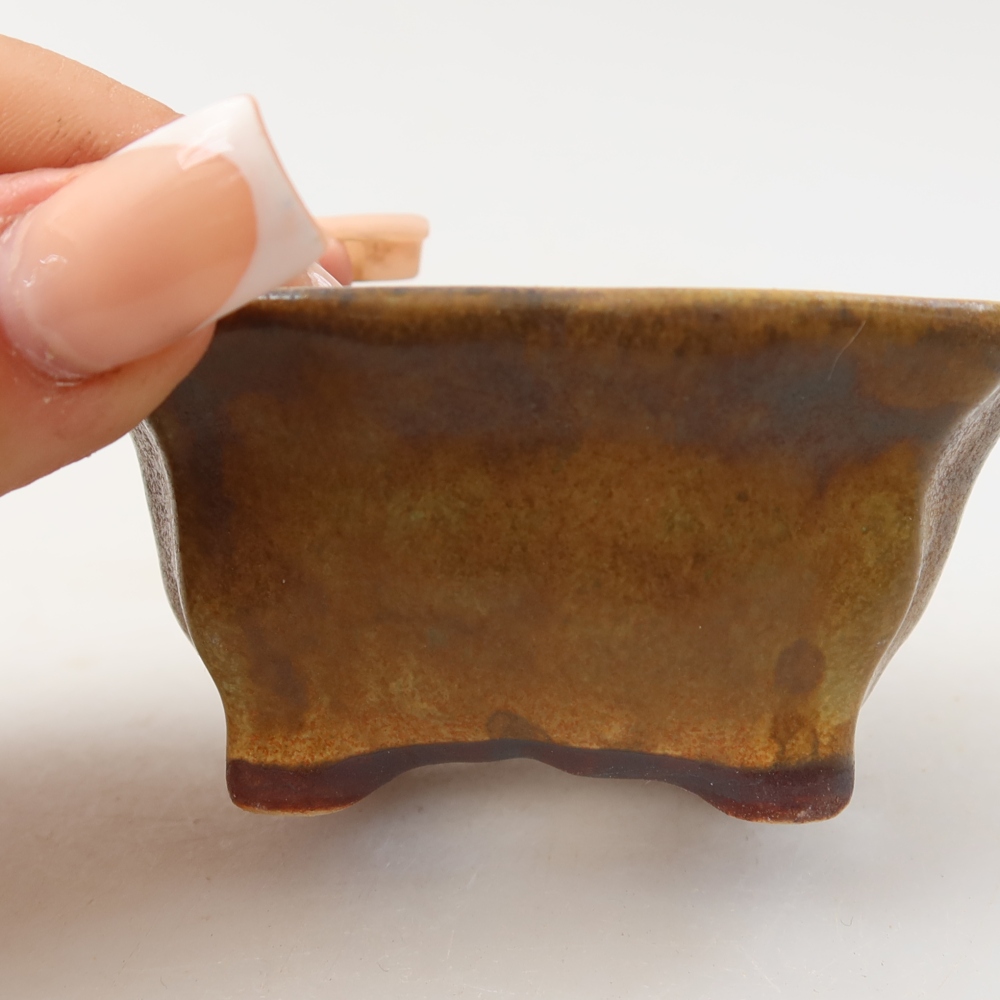 Bol à bonsaï en céramique 7,5 x 7 x 3,5 cm, vert