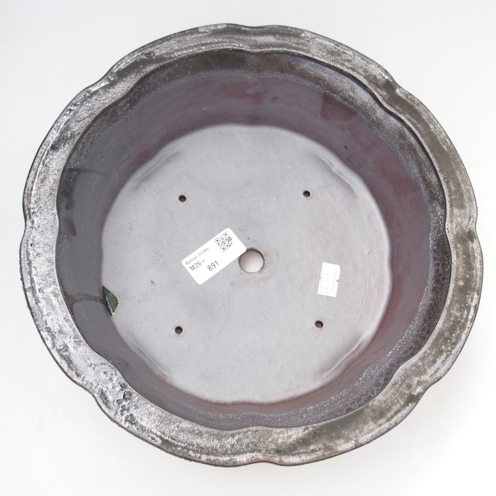 Bol à bonsaï en céramique 26,5 x 26,5 x 8 cm, noir