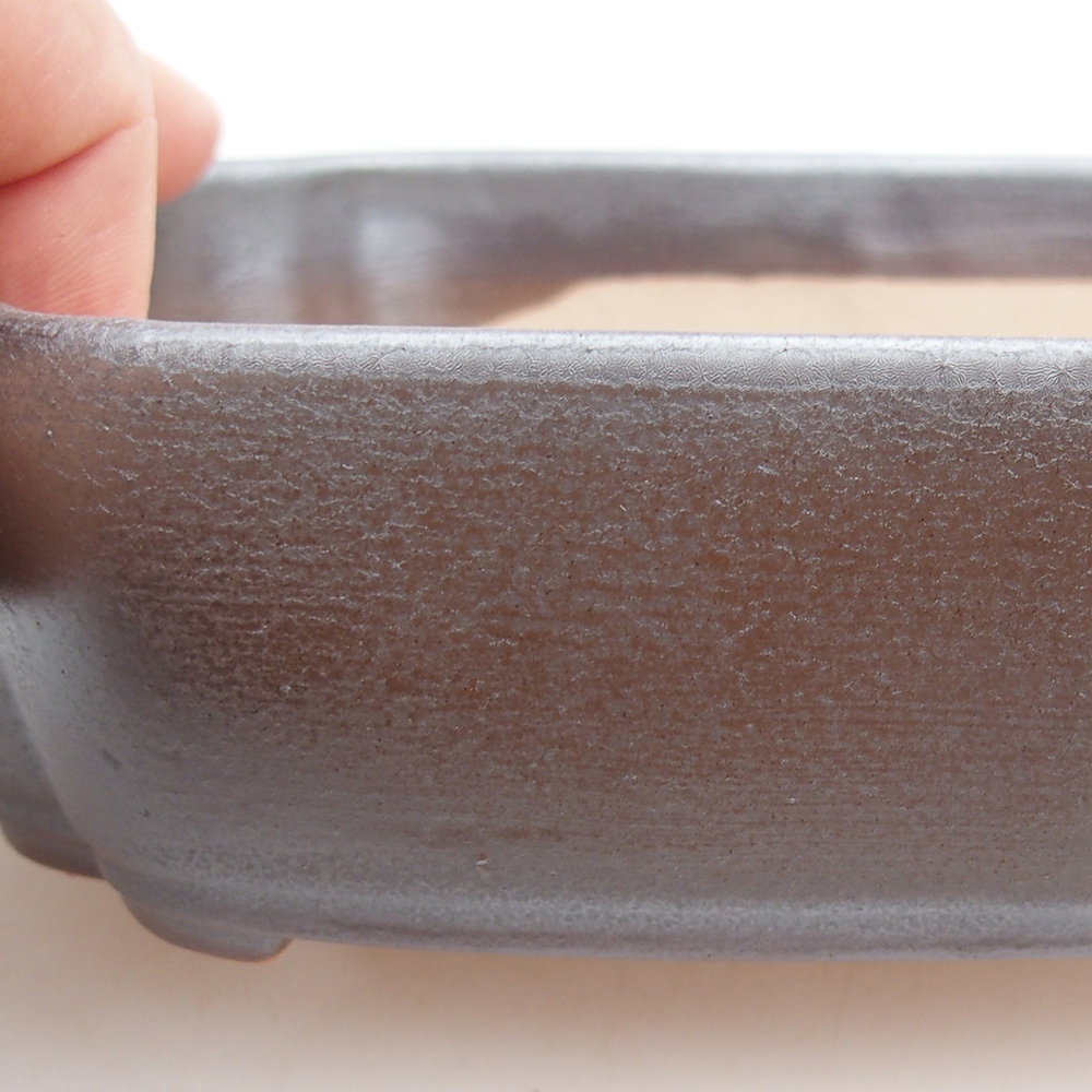 Bol à bonsaï en céramique 18 x 13 x 5 cm, couleur métal