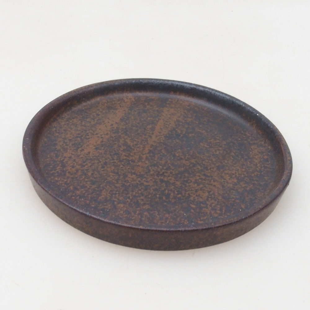 Console ronde pour bonsaïs D6-S - 10 x 10 x 1 cm - marron