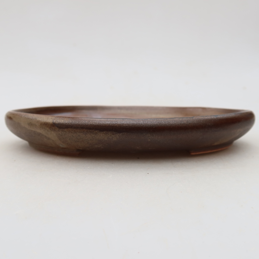 Pot à bonsaï en céramique 17 x 12 x 2,5 cm, couleur marron