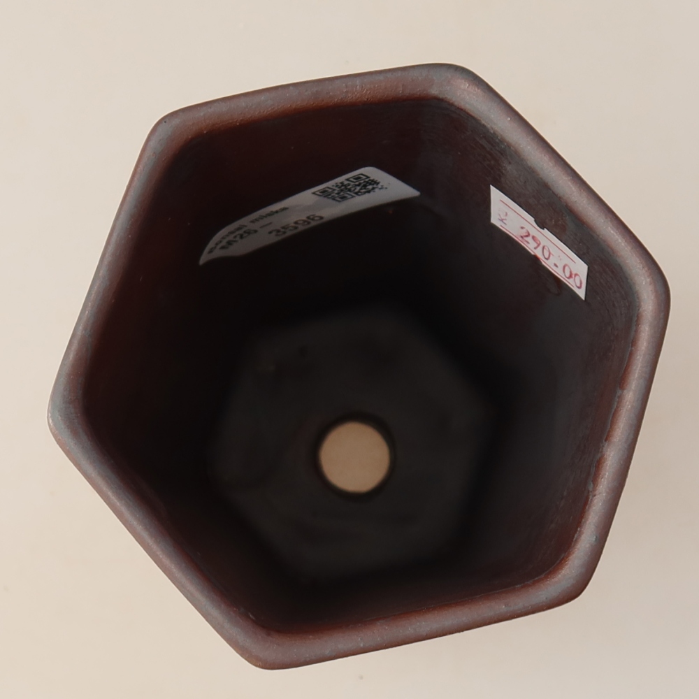 Pot à bonsaï en céramique 9,5 x 8,5 x 14,5 cm, couleur métallique