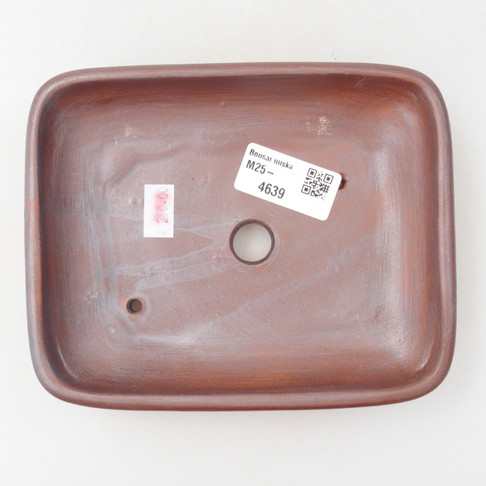 Bol à bonsaï en céramique 17 x 13,5 x 3,5 cm, couleur métal