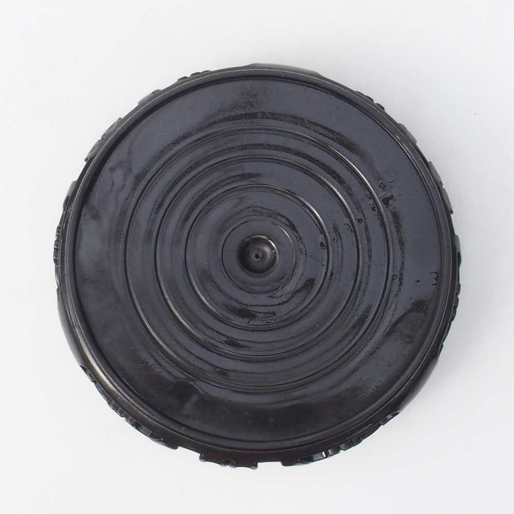 Table à bonsaï en plastique ronde 14,5 x 14,5 x 4 cm, couleur noire