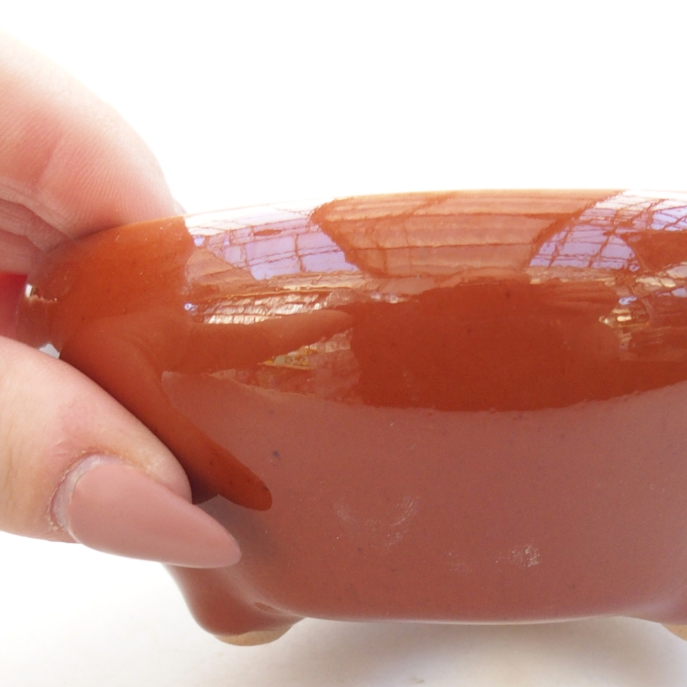 Bol à bonsaï en céramique 10 x 10 x 5 cm, brun