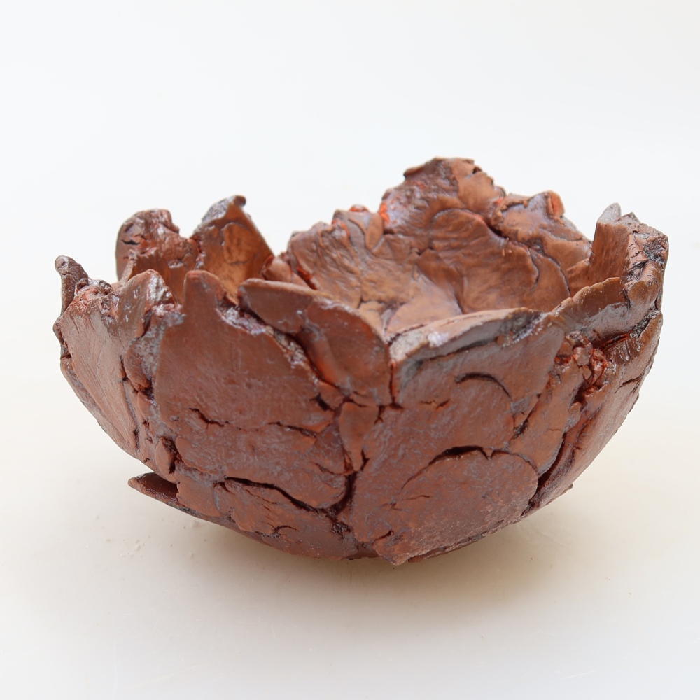 Coquille en céramique 11 x 11 x 7 cm, couleur marron