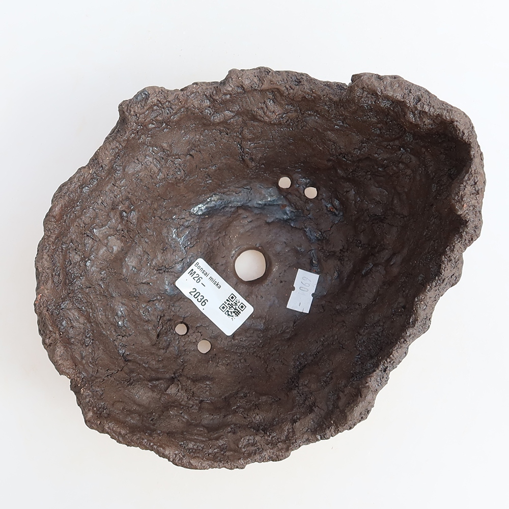 Coquille en céramique 20 x 16 x 13 cm, couleur marron