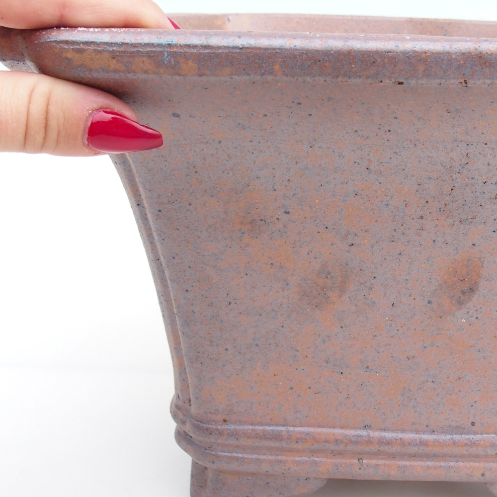 Bol à bonsaï en céramique 23,5 x 23,5 x 17 cm, couleur métal