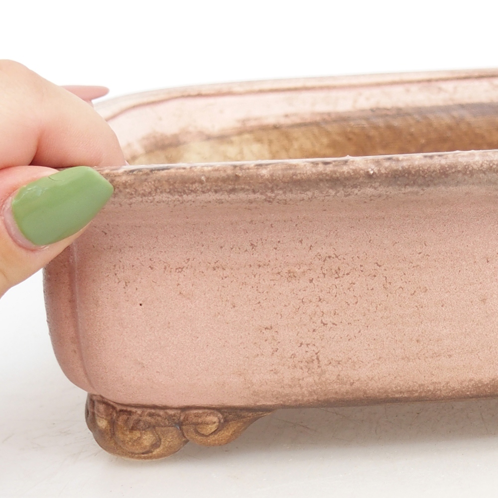 Bol à bonsaï en céramique 20 x 17 x 6 cm, rose