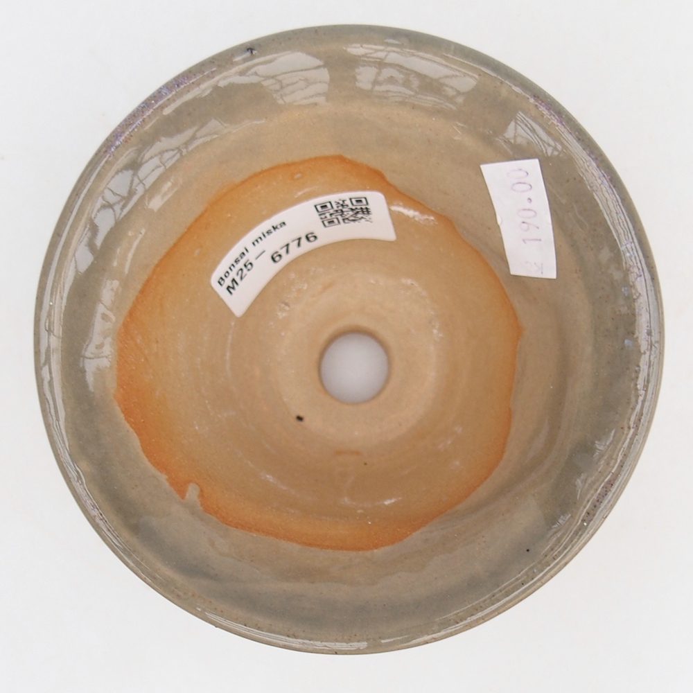 Bol à bonsaï en céramique 10,5 x 10,5 x 7 cm, gris