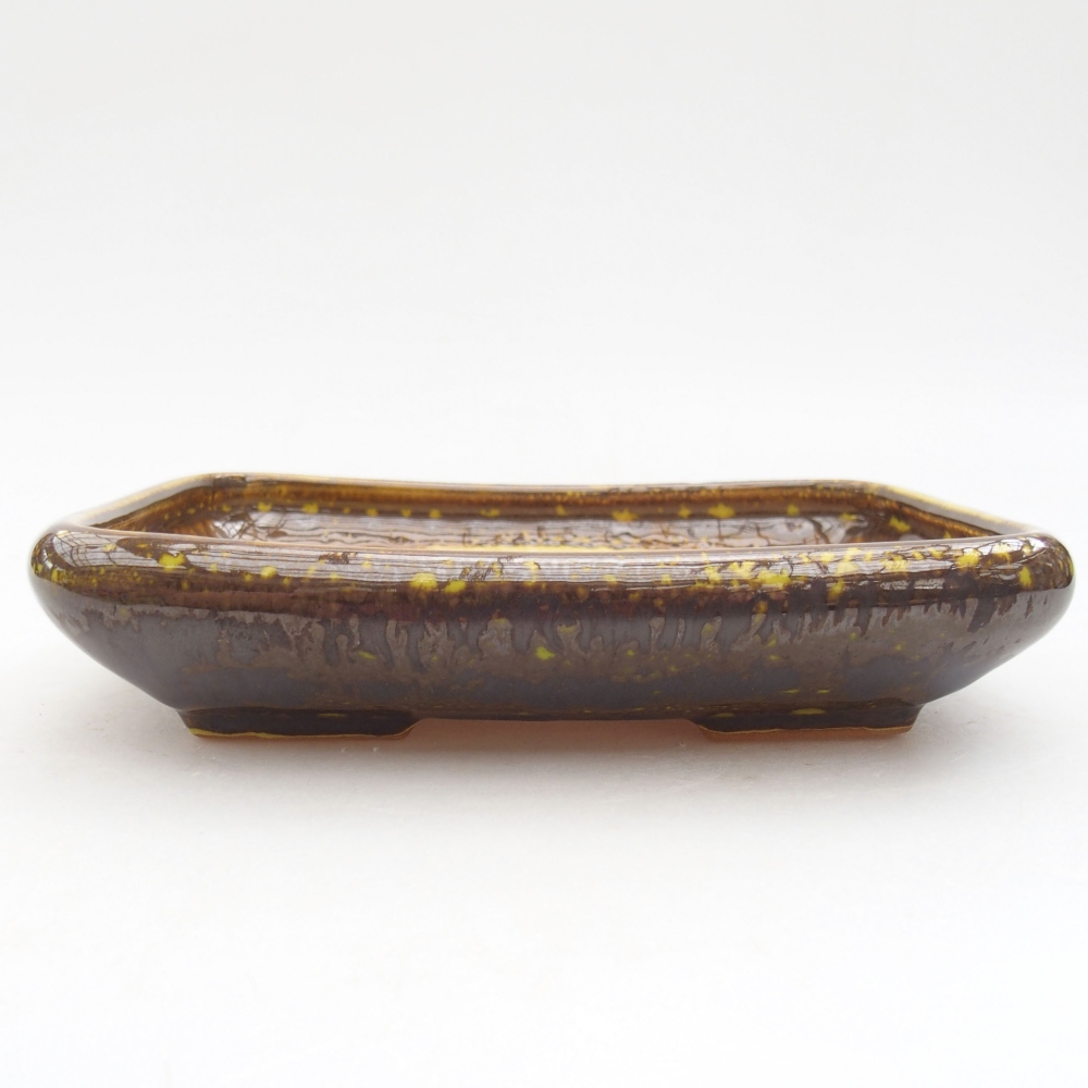 Bol à bonsaï en céramique 17 x 14 x 3,5 cm, jaune