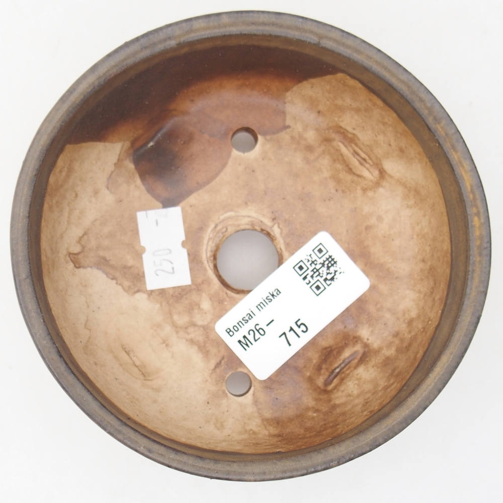 Bol à bonsaï en céramique 11 x 11 x 4,5 cm, brun