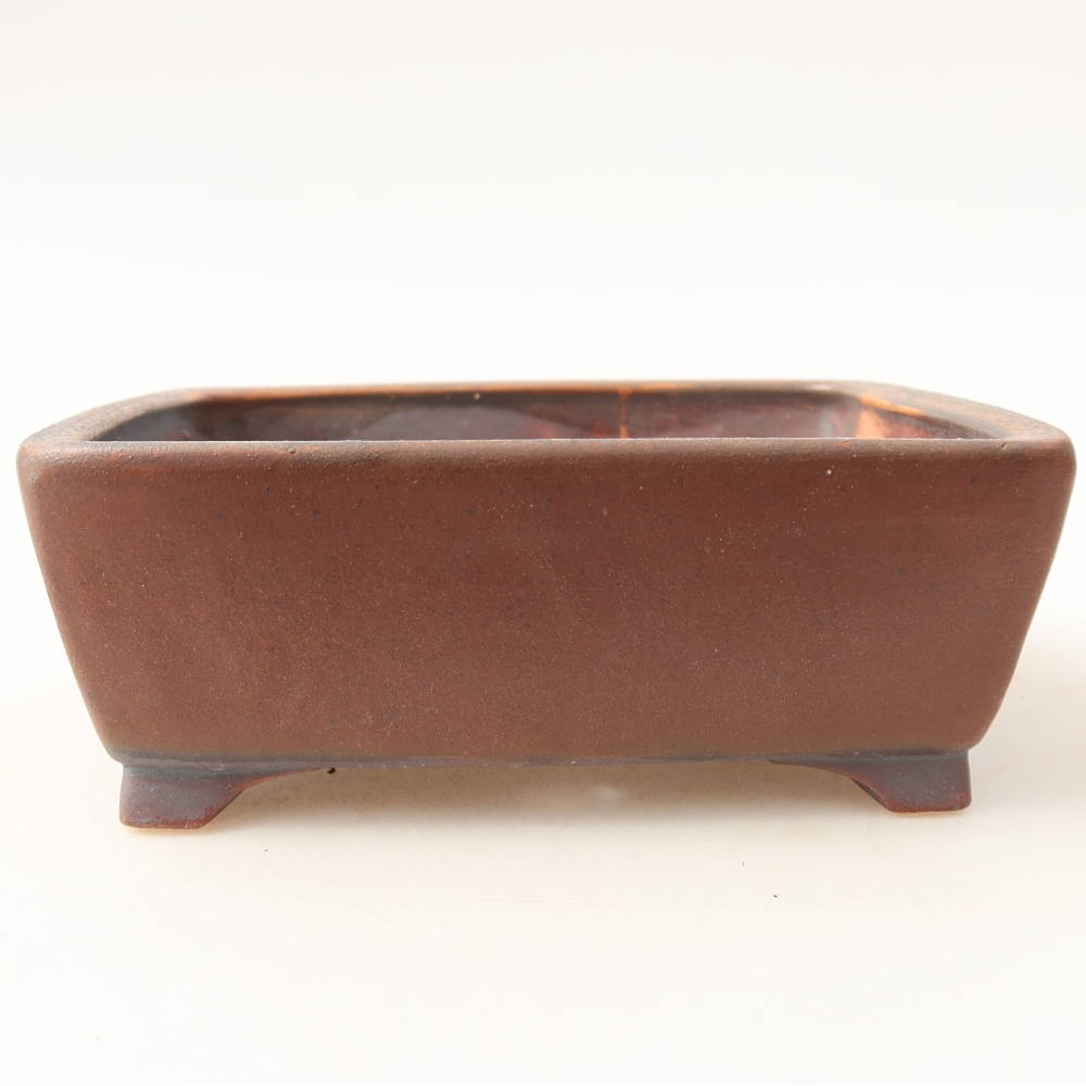 Pot à bonsaï en céramique 13,5 x 11 x 5 cm, couleur marron