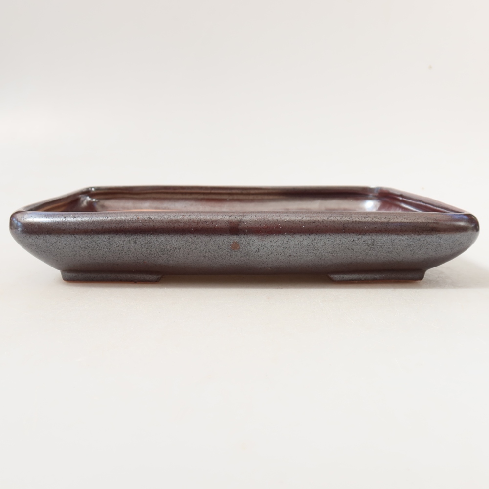 Bol à bonsaï en céramique 24 x 17,5 x 4 cm, couleur métal