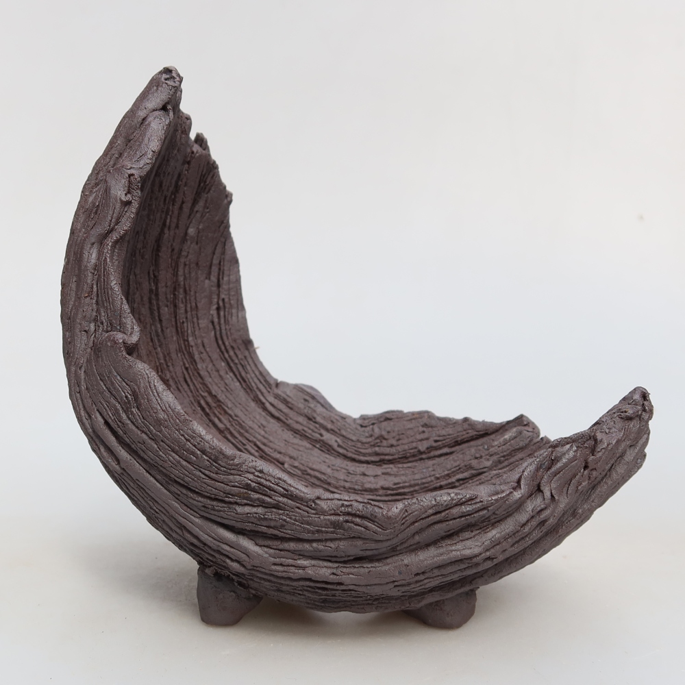 Coquille en céramique  13,5 x 11 x 13,5 cm, couleur marron
