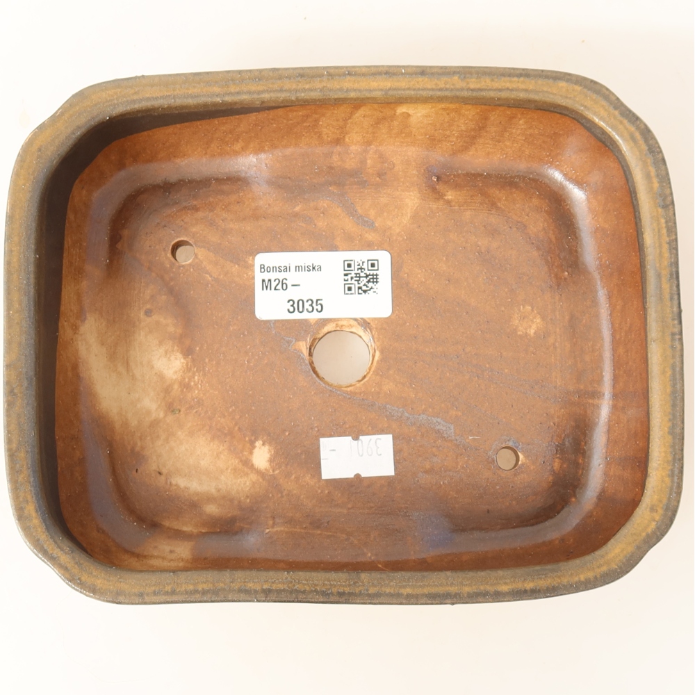 Pot à bonsaï en céramique 18 x 14 x 4,5 cm, couleur marron