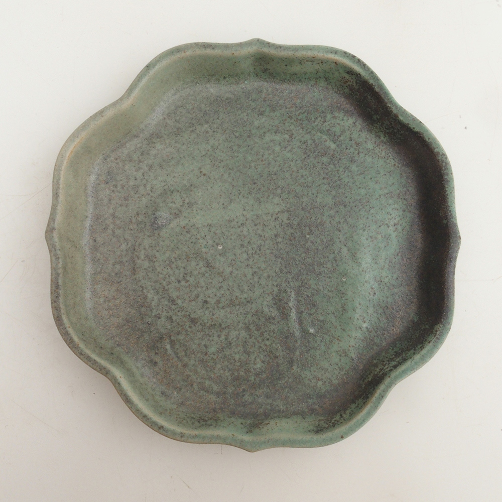 Soucoupe en céramique H06 - 14 x 14 x 1,5 cm - vert