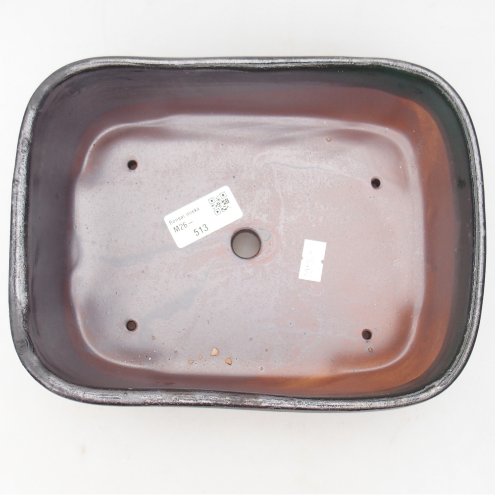 Bol à bonsaï en céramique 23 x 17 x 7,5 cm, vert