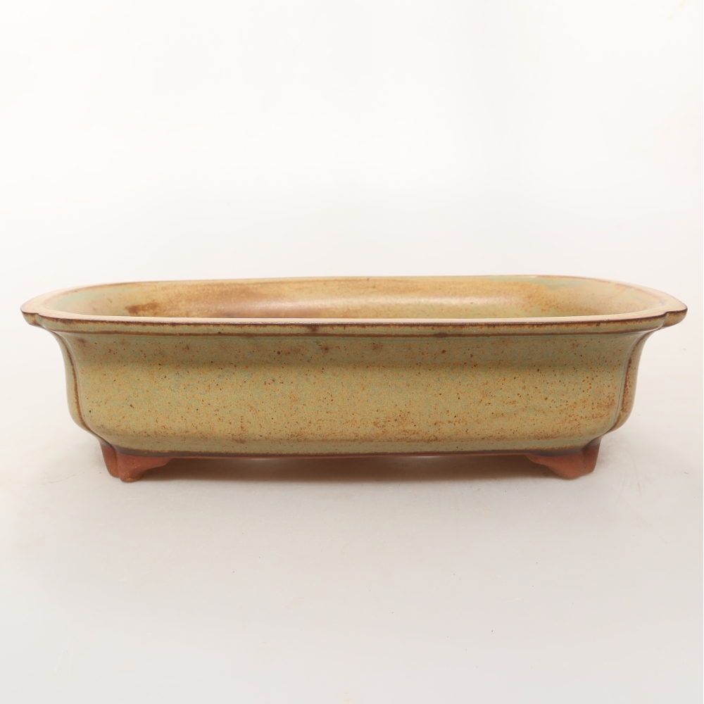 Bol en céramique  24,5 x 17,5 x 6 cm , couleur vert-brun