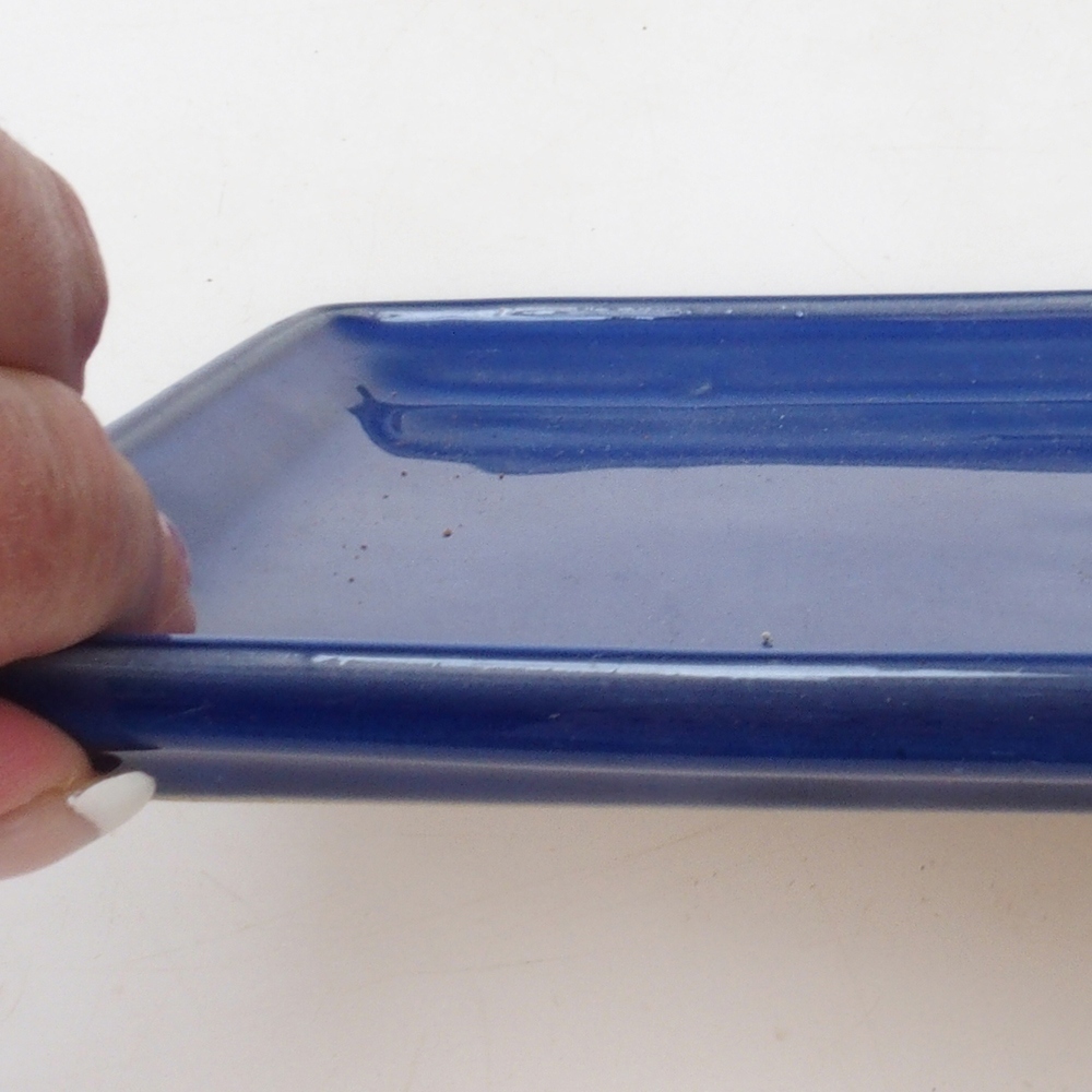 Soucoupe Bonsaï rectangle 19,5 x 14 x 1,5 cm - bleu
