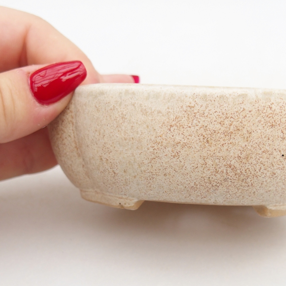 Bol à bonsaï en céramique 10,5 x 9 x 3,5 cm, couleur beige