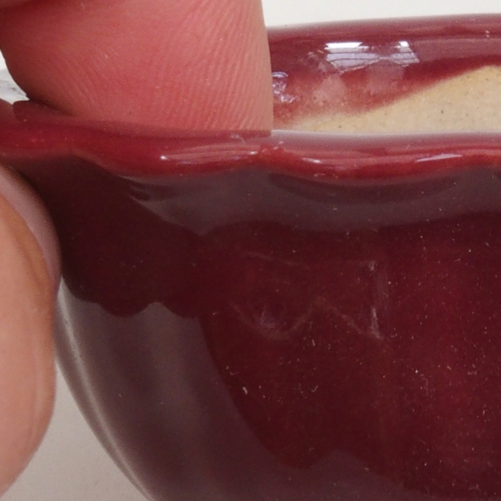 Mini bol bonsaï 6,5 x 6,5 x 3,5 cm, bordeaux