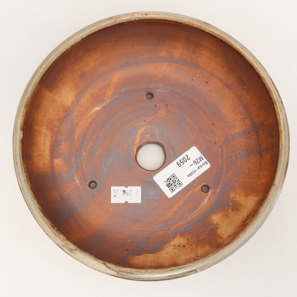 Pot à bonsaï en céramique 17,5 x 17,5 x 6 cm, couleur marron