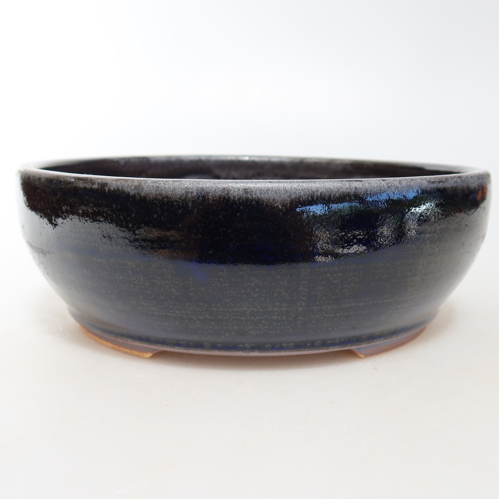 Bol à bonsaï en céramique 18 x 18 x 6,5 cm, couleur bleu