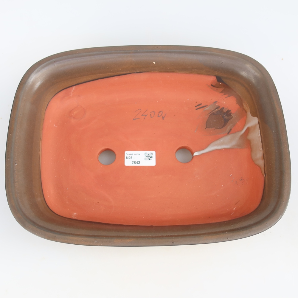 Bol en céramique  33,5 x 26 x 8 cm, couleur marron