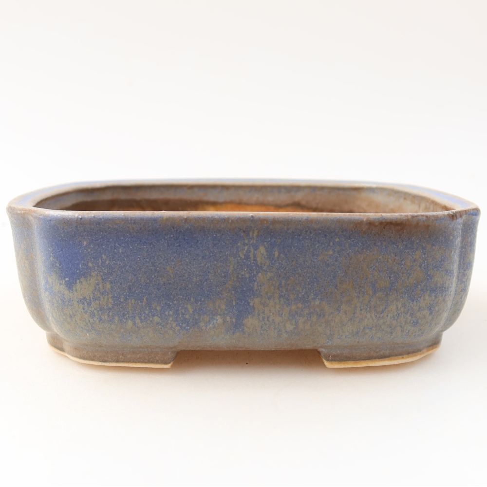 Bol à bonsaï en céramique 13,5 x 12 x 4 cm, couleur bleu