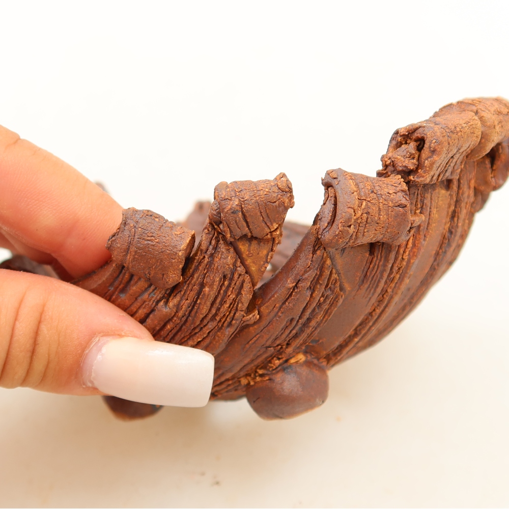 Coquille en céramique  12 x 8,5 x 5,5 cm, couleur marron