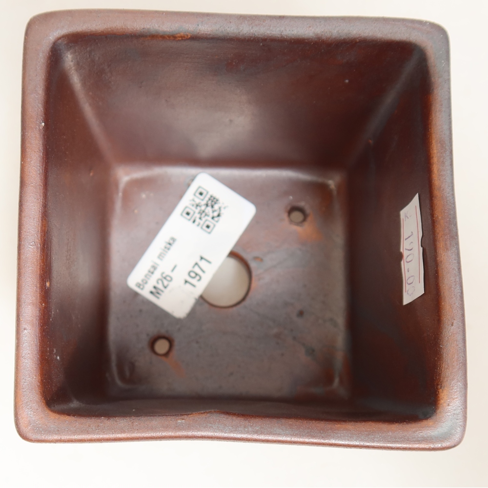 Pot à bonsaï en céramique 9 x 9 x 8,5 cm, couleur métallique
