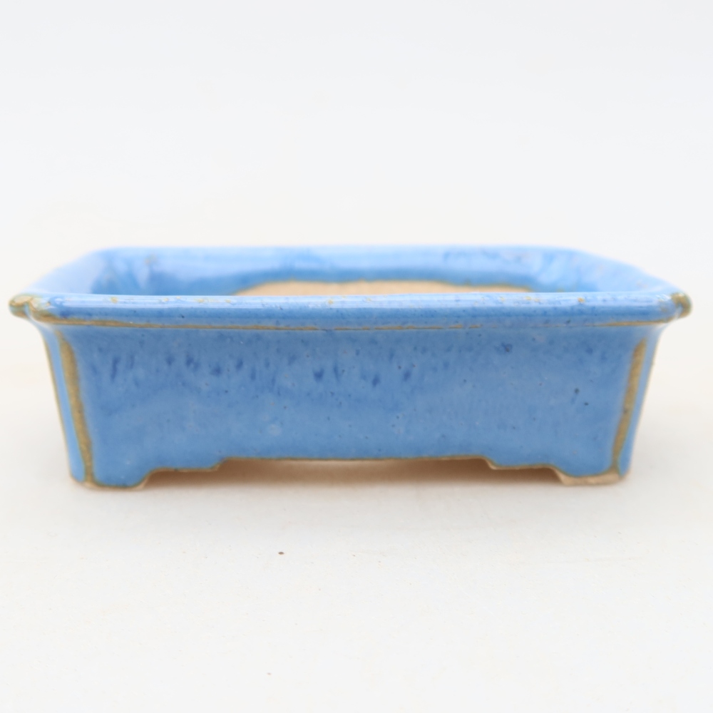 Pot à bonsaï en céramique 7 x 5 x 2 cm, couleur bleue
