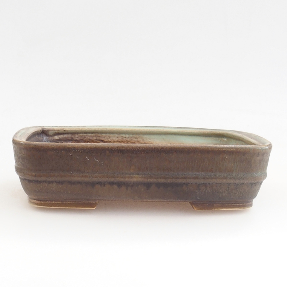 Bol à bonsaï en céramique 21,5 x 17,5 x 5,5 cm, brun