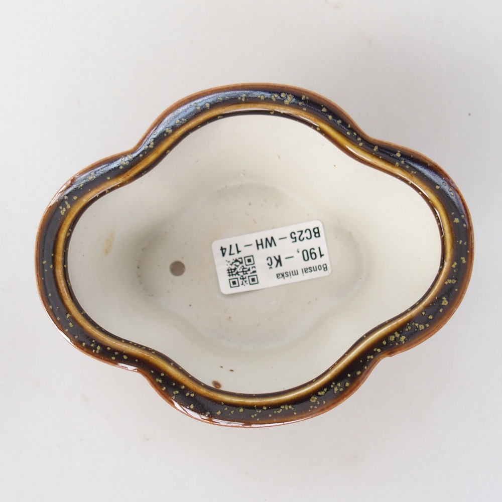 Bol à bonsaï en céramique 12,5 x 10 x 5,5 cm, jaune