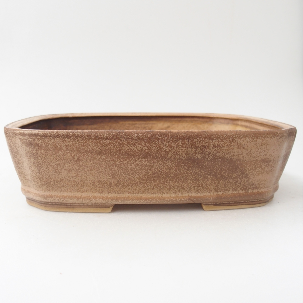 Bol à bonsaï en céramique 24,5 x 21,5 x 6,5 cm, couleur beige