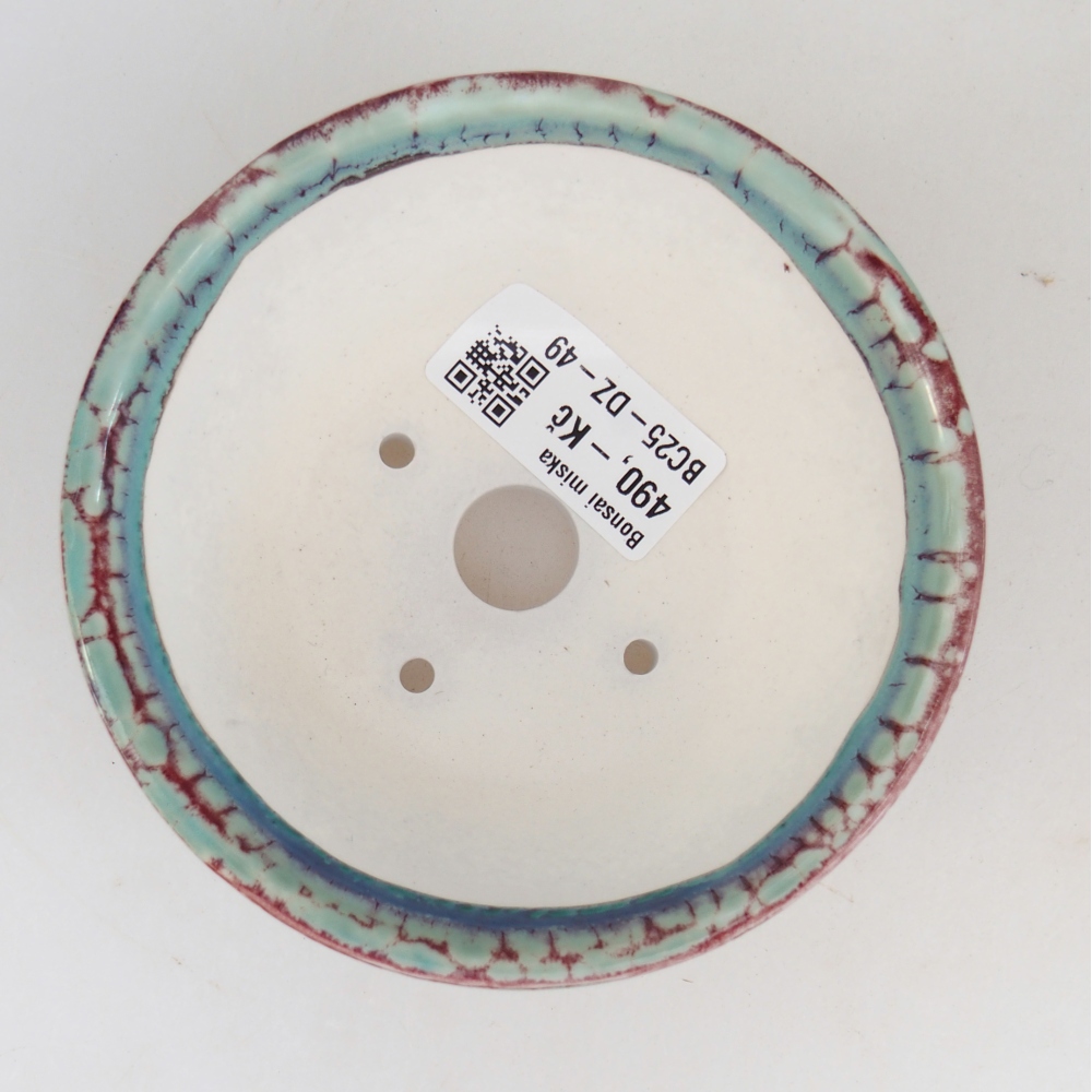 Bol à bonsaï en céramique 10,5 x 10,5 x 5 cm, vert