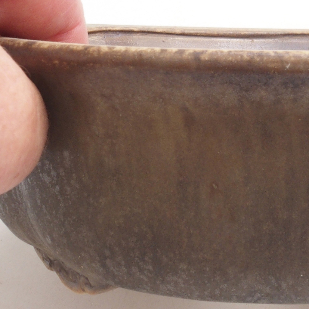 Bol à bonsaï en céramique 10 x 8,5 x 4 cm, brun