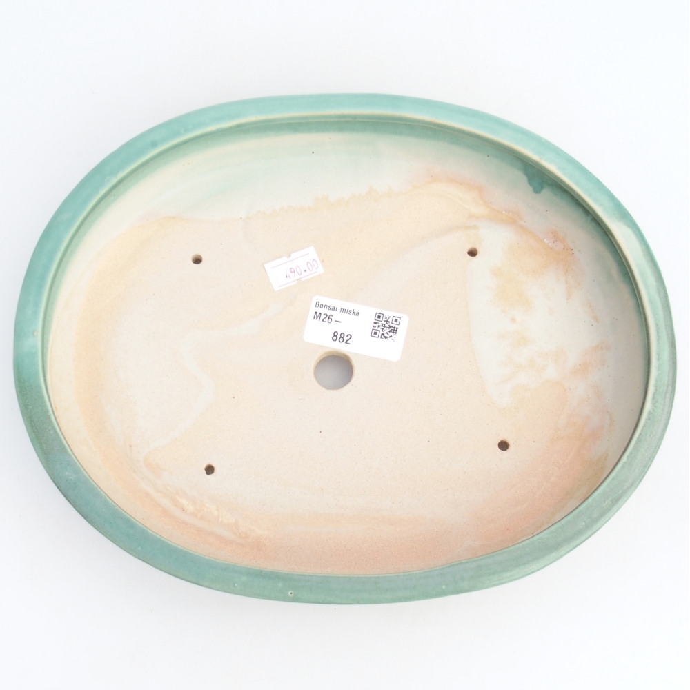 Bol à bonsaï en céramique 24,5 x 20 x 4 cm, vert